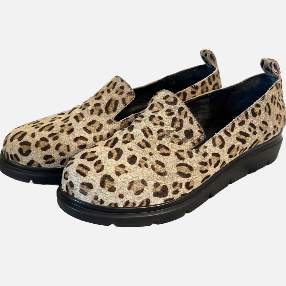 Golo Leopard Print Fur Loafers. Size 10.